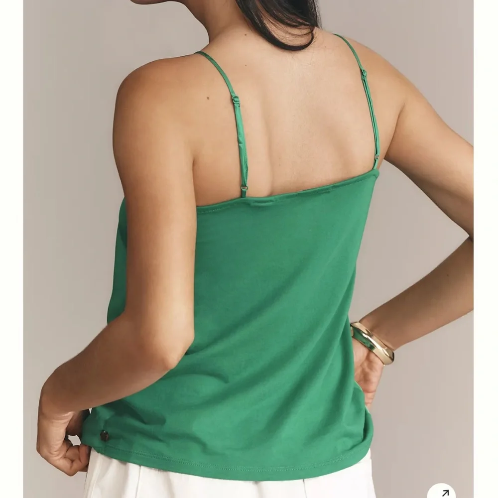 Scotch & Soda V-Neck Cropped Jersey Cami Green size Medium - Picture 2 of 9